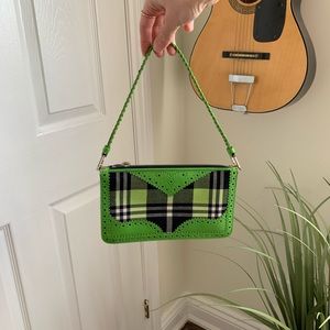 Christian Dior D’trick Tartan Leather Canvas Bag